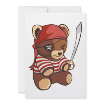 Pirate Teddy  Bear Custom Invites