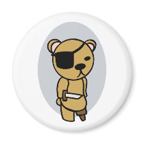 Pirate Teddy Bear magnets