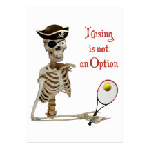 Pirate Tennis Losing Skeleton Business Card Template