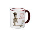 Pirate Tennis Losing Skeleton Coffee Mugs