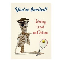 Pirate Tennis Losing Skeleton Invites