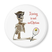 Pirate Tennis Losing Skeleton Refrigerator Magnet