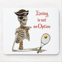Pirate Tennis Losing Skeleton Mouse Pads