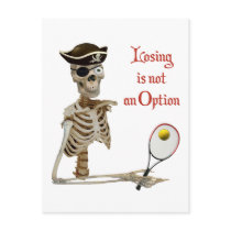 Pirate Tennis Losing Skeleton Postcards