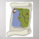 Pirate treasure map Game Poster posters