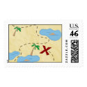 Pirate Treasure Map Postage Template stamp