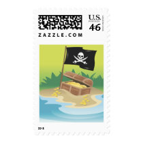 Pirate Treasure Postage Stamp