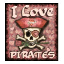 Pirate Valentine Ladies Dark T-Shirt