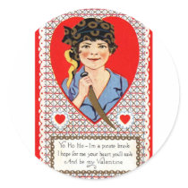 Pirate Valentine stickers