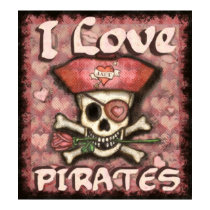 Pirate Valentine's Day Poster posters