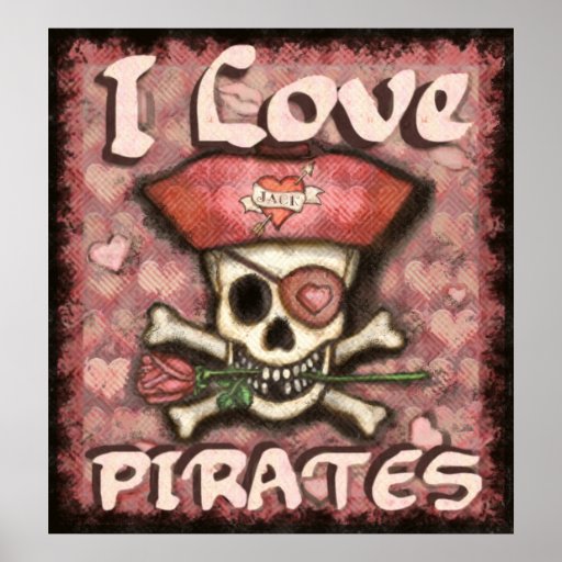 Pirate Valentine s Day Poster Zazzle