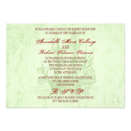 Pirate Wedding Invitations