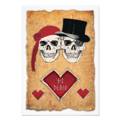 pirate wedding personalized invitation