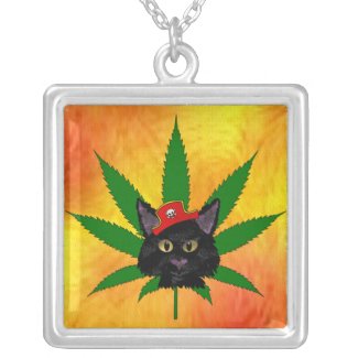 Pirate Weed Kitty zazzle_necklace