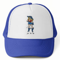 PIRATE WENCH YO HO HO TATTOO PRINT MESH HATS