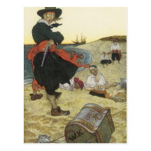 Pirate William Kidd Burying Treasure on Oak Island Post Card