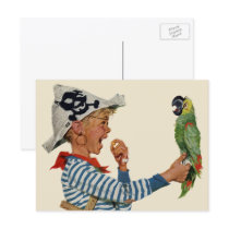 Pirate with Parrot postcards by YesterdayCafe Pirate with Parrot postcards
