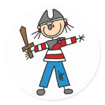 Pirate With Sword Sticker by stick_figures Pirate With Sword Sticker