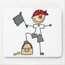 Pirate With Treasure Mousepad by stick_figures Pirate With Treasure Mousepad
