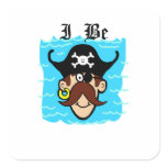 Pirate  with Water  Name Tag Stickers stickers