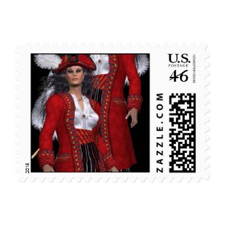 Pirate Woman 3d Postage stamp