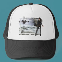 Pirate Woman with Rough Waters Designs hats