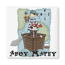 Pirates Ahoy Tshirs and Gifts Fridge Magnets