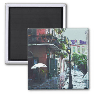 Pirates Alley In The Rain 2 Inch Square Magnet