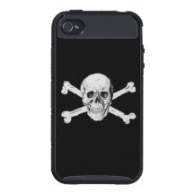 Pirates Black Skull and Crossbones Case For iPhone 4