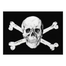 Pirates Black Skull and Crossbones Invite