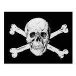 Pirates Black Skull and Crossbones Post Card