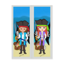 Pirates Bookmark on Postcard