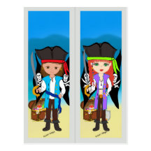 Pirates Bookmark on Postcard