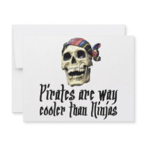 Pirates cooler than Ninjas invitations by inktees Pirates cooler than Ninjas invitations