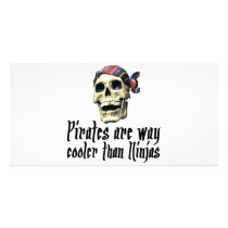 Pirates cooler than Ninjas photo cards by inktees Pirates cooler than Ninjas photo cards
