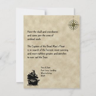 Pirates Cove Halloween Party Invitation invitation