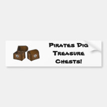 Pirates Dig Treasure Chests Bumper Sticker