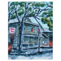 pirates house savannah georgia watercolor painting flyers