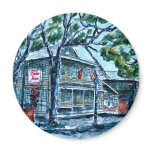 pirates house savannah georgia watercolor painting refrigerator magnet