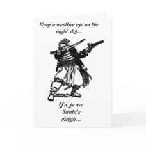 Pirates Loot Santa's Sleigh Greeting Card