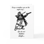 Pirates Loot Santa's Sleigh Greeting Card