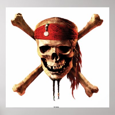 Pirates of the Caribbean skull torches Logo Disney posters