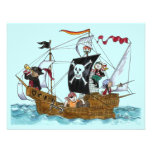 PIRATES PARTY THEME SHIP SAILS JR FLAG INVITATION