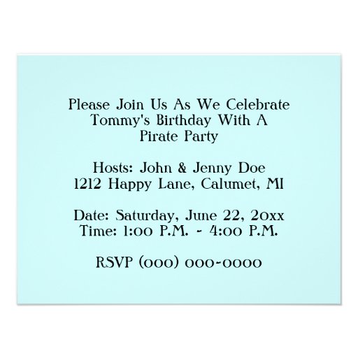 PIRATES PARTY THEME SHIP SAILS JR FLAG INVITATION