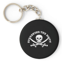 Pirates Surrender Booty Black Keychain