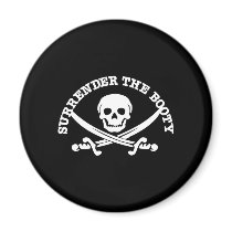 Pirates Surrender Booty Black Fridge Magnet