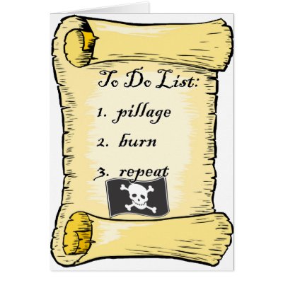 Pirate s To Do List Card by JustJokingGifts