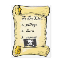 Pirate's To Do List postcards