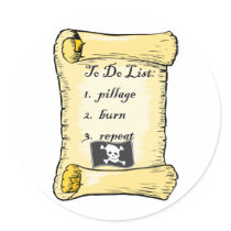 Pirate's To Do List stickers