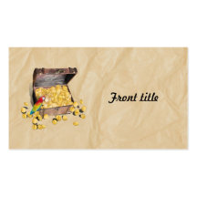 Pirate's Treasure Chest on Crinkle Paper Business Card Templates